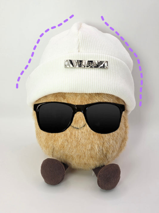 Mini Doll Beanie – Cute Everyday Hat for Plush Dolls (Fits Head Circumference 36–57cm)