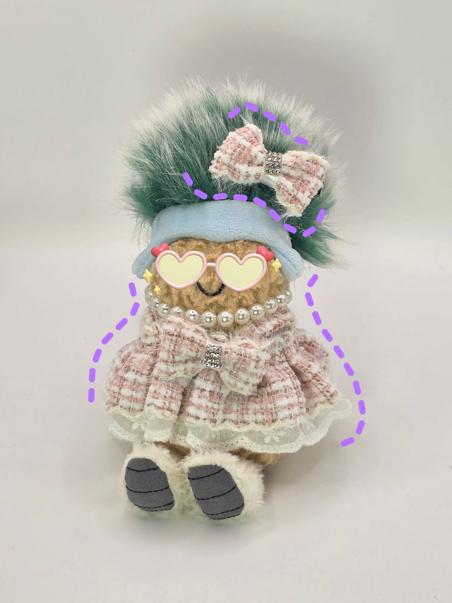 Mini Tweed Doll Outfit – Chanel-Style (suitable for 15–17 cm dolls)