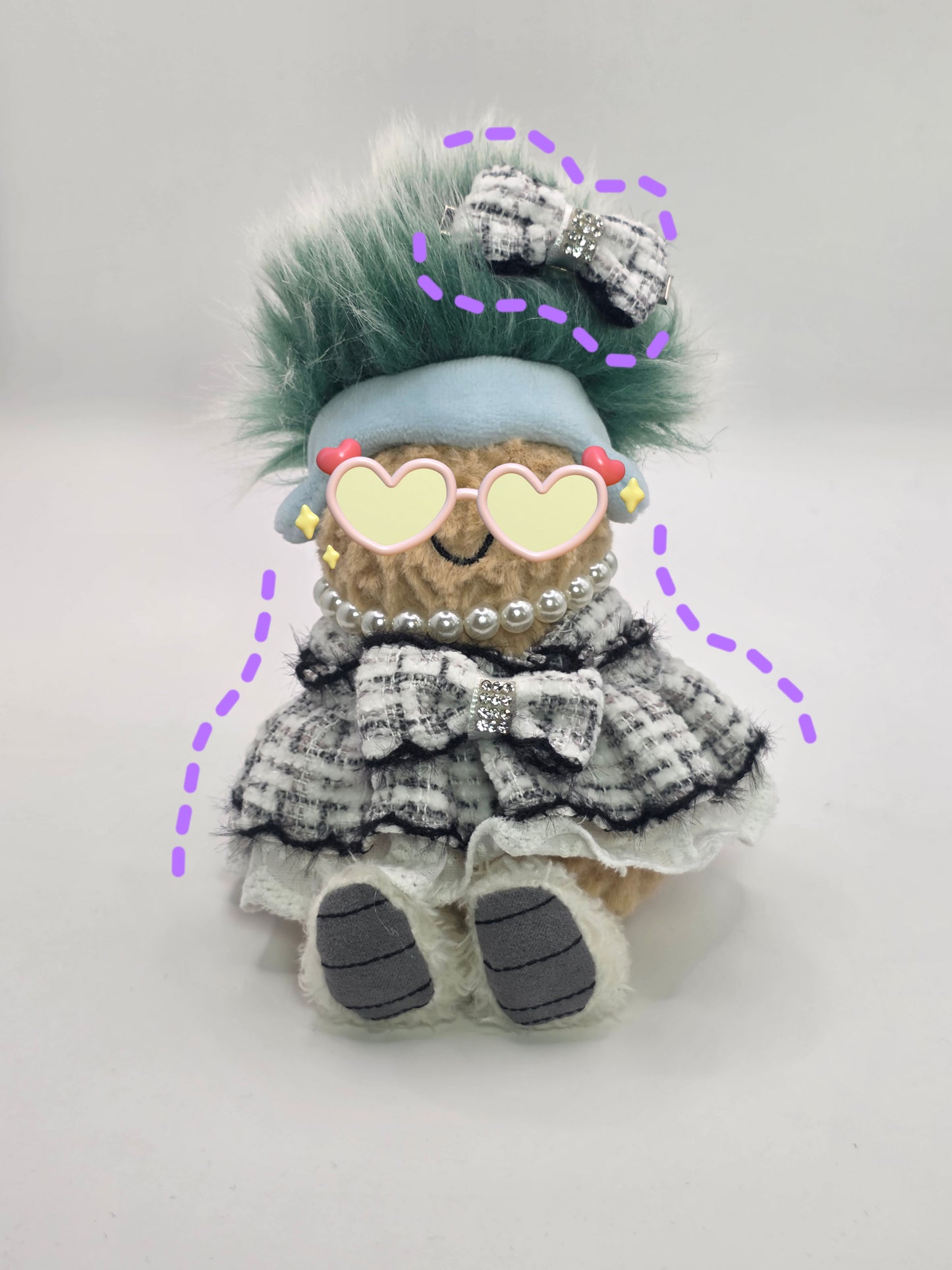Mini Tweed Doll Outfit – Chanel-Style (suitable for 15–17 cm dolls)