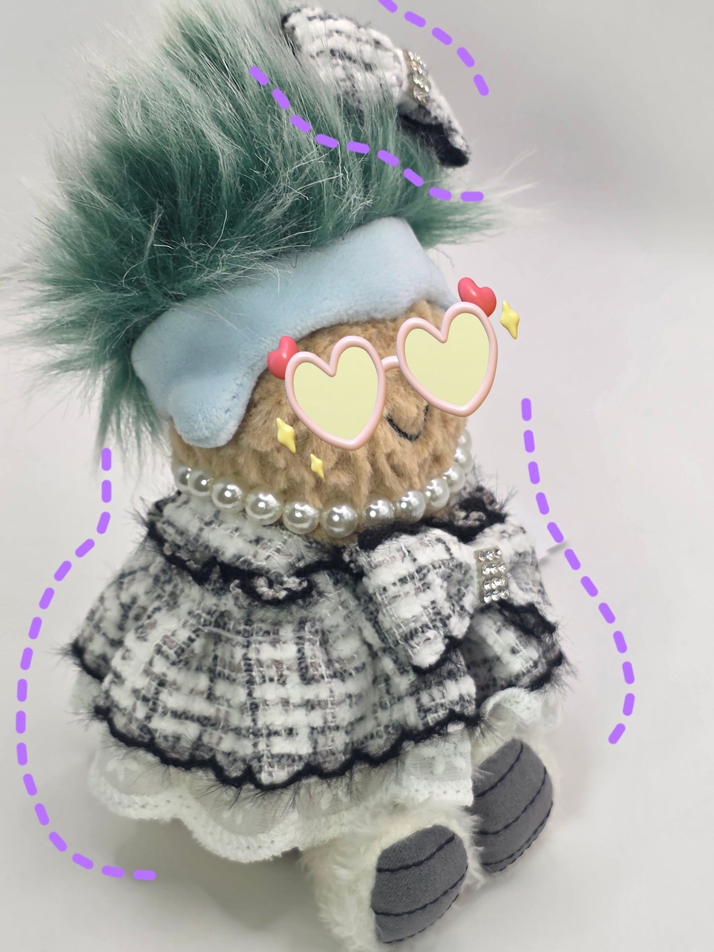 Mini Tweed Doll Outfit – Chanel-Style (suitable for 15–17 cm dolls)