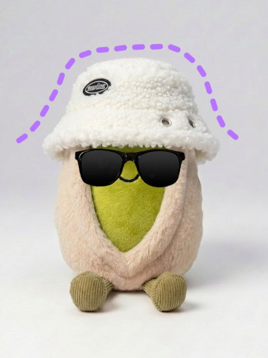 Mini Doll Bucket Hat – Cozy Teddy Velvet Hat (Fits head circumference of approx. 18–36 cm)