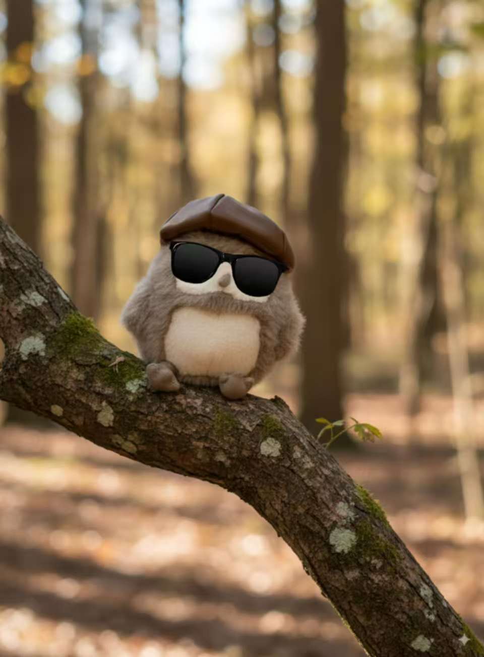 Mini Doll Leather Beret – Retro Chic Hat for Plush Dolls (Fits head circumference of approx. 20–36 cm)