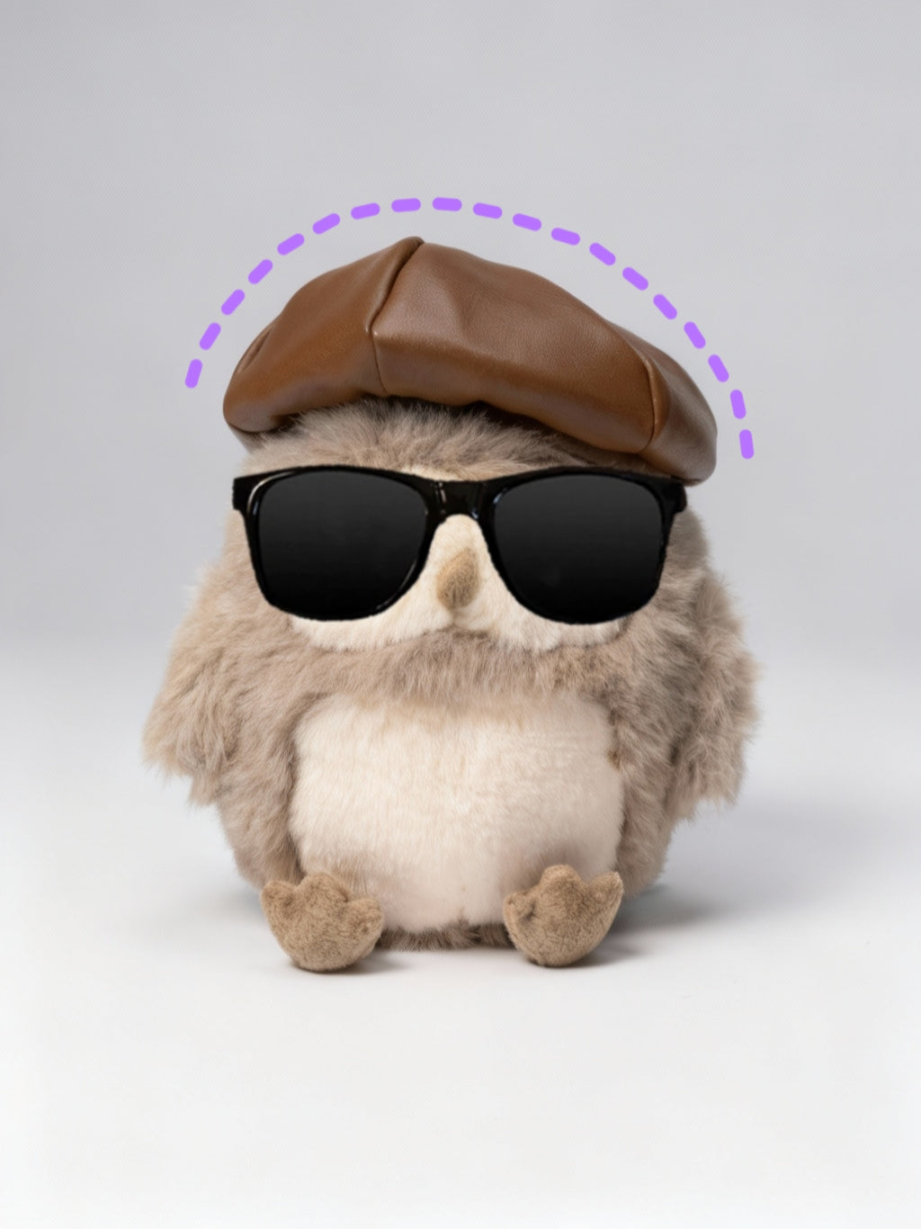 Mini Doll Leather Beret – Retro Chic Hat for Plush Dolls (Fits head circumference of approx. 20–36 cm)