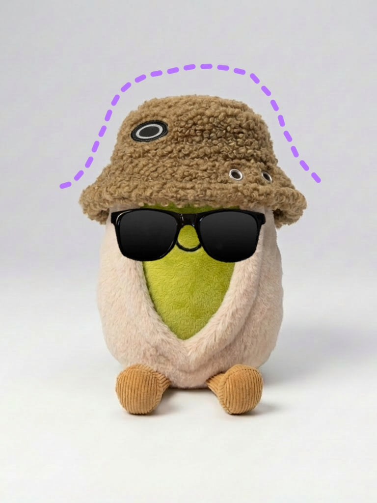 Mini Doll Bucket Hat – Cozy Teddy Velvet Hat (Fits head circumference of approx. 18–36 cm)