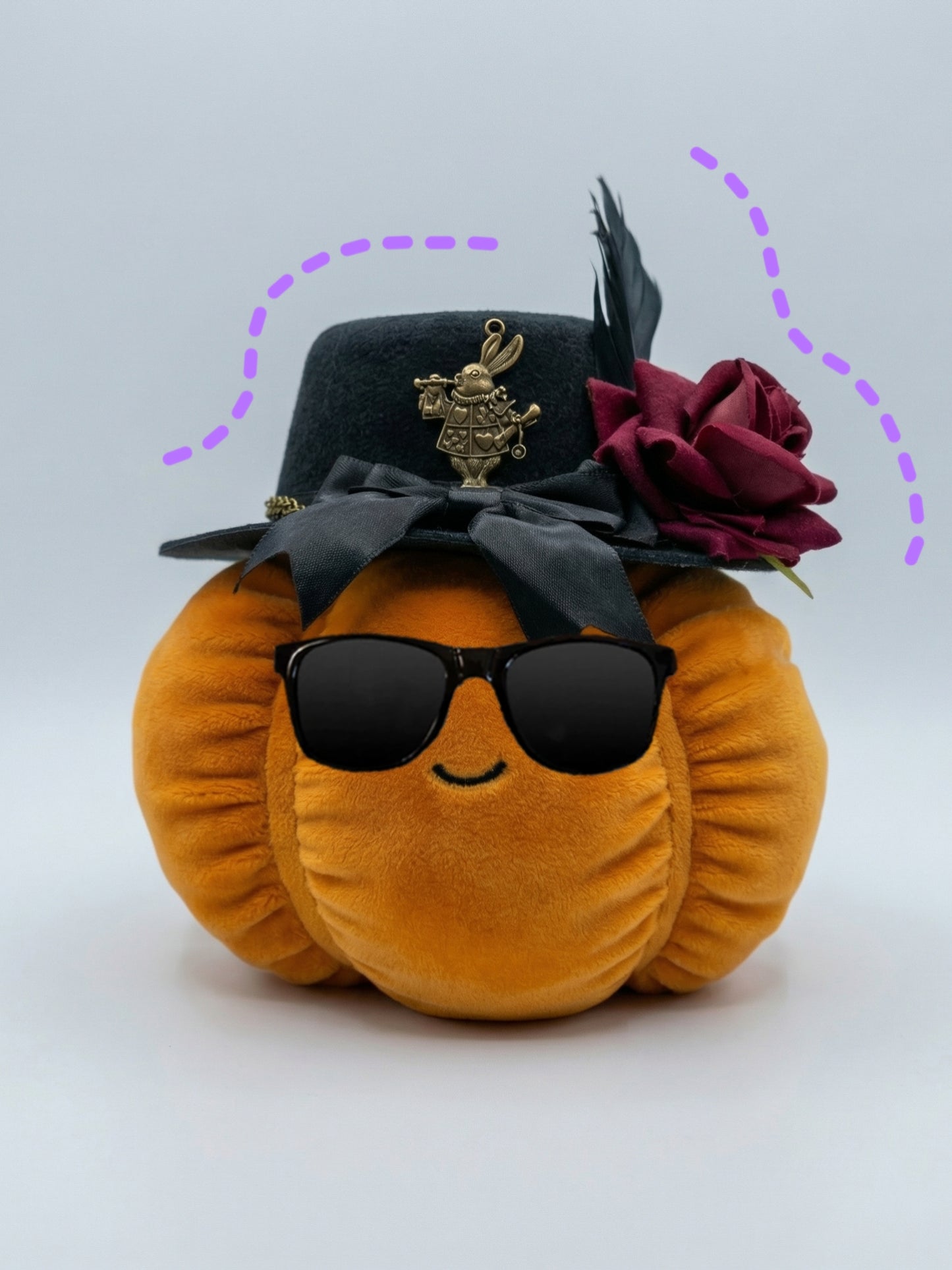 Mini Doll Top Hat – Magical Rose & Rabbit Charm (Fits head circumference of approx. 20–36 cm)