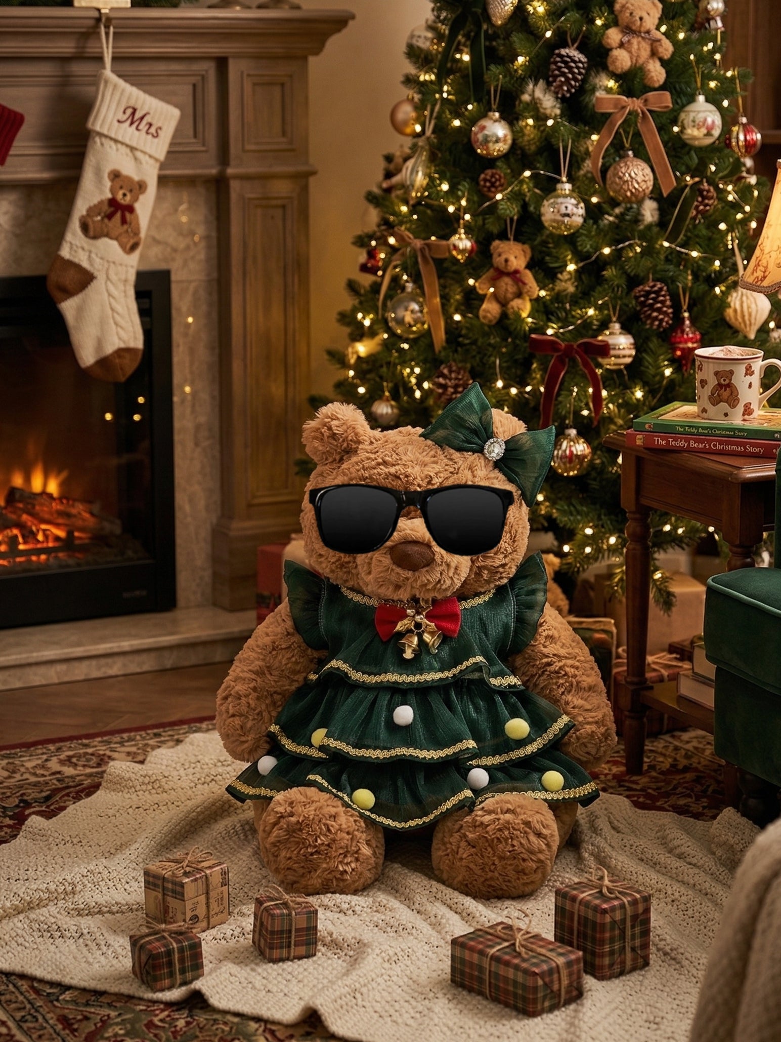 Christmas Dress Outfit Set for Jellycat Bartholomew Bear – Festive Holiday Style – gallery 02
