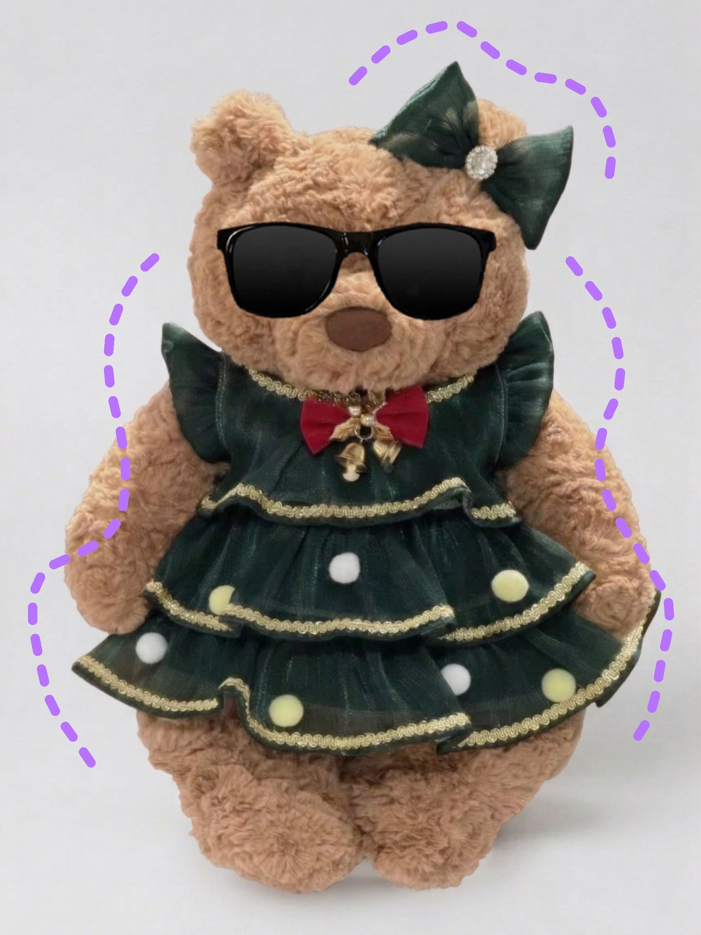 Christmas Dress Outfit Set for Jellycat Bartholomew Bear – Festive Holiday Style – hero photo