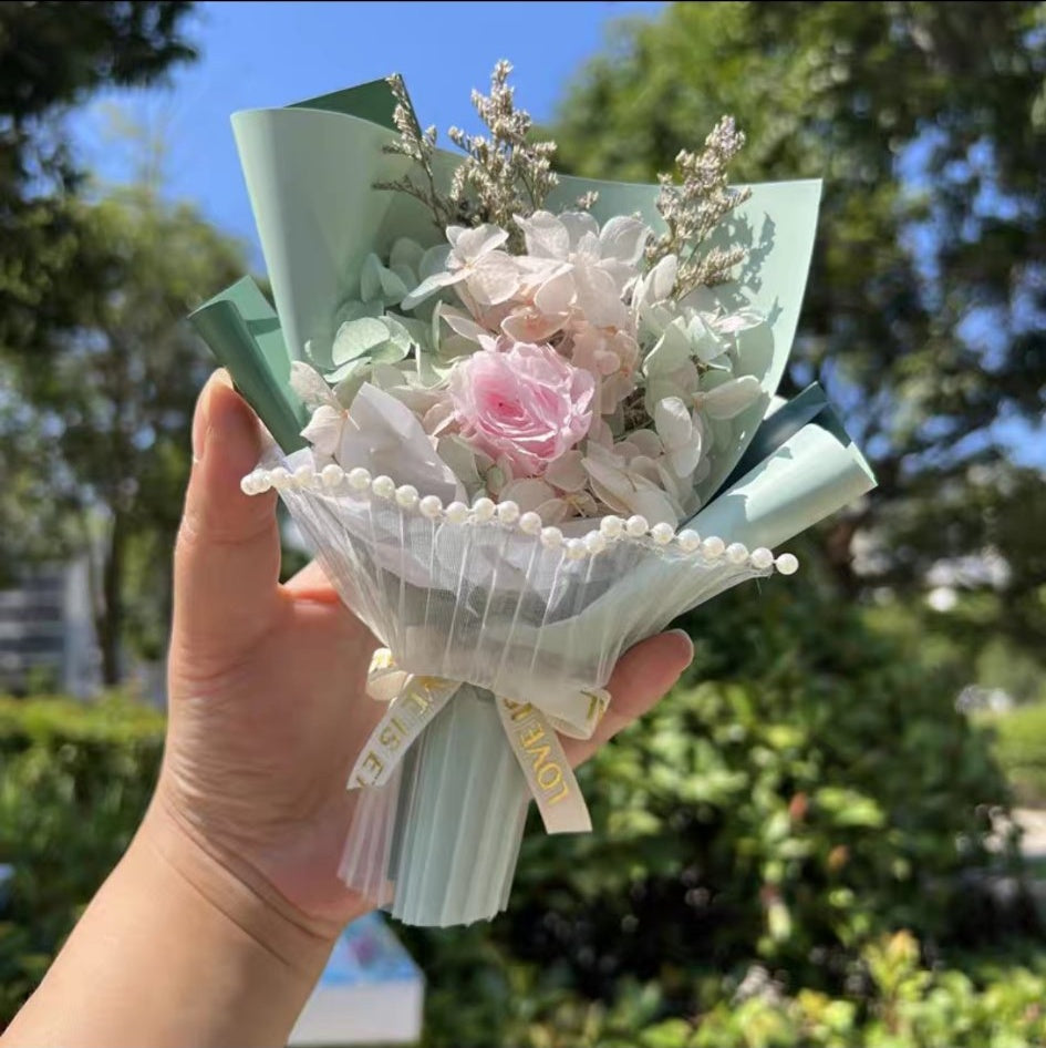 Real Preserved Rose Mini Bouquet – Dried Flower Small Bouquet