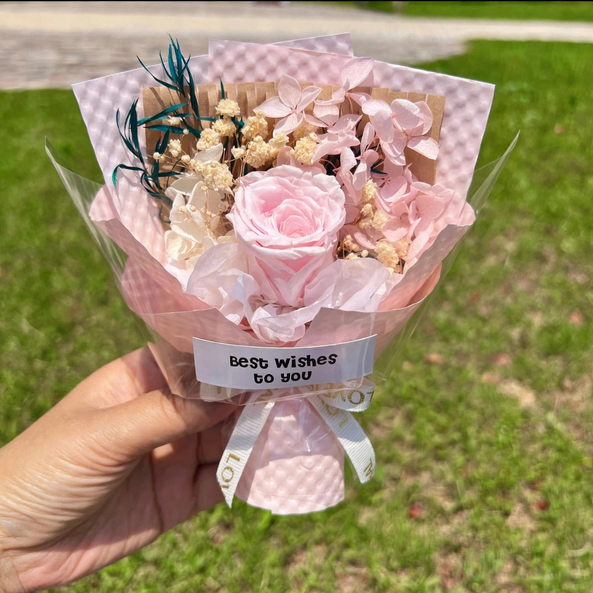 Real Preserved Rose Mini Bouquet – Dried Flower Small Bouquet