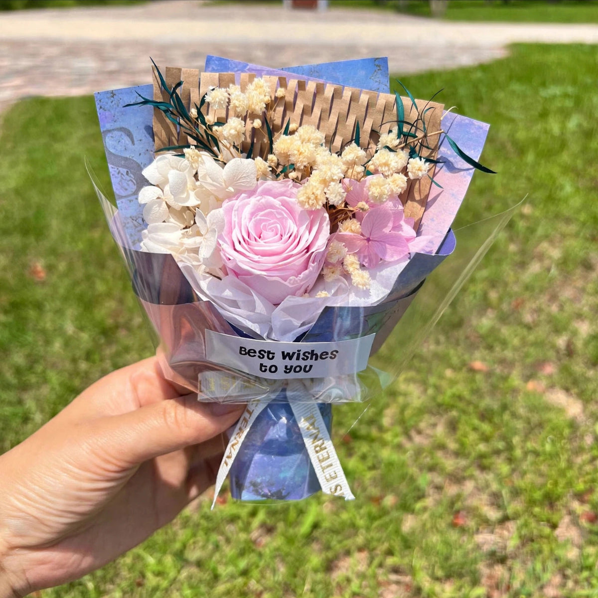 Real Preserved Rose Mini Bouquet – Dried Flower Small Bouquet