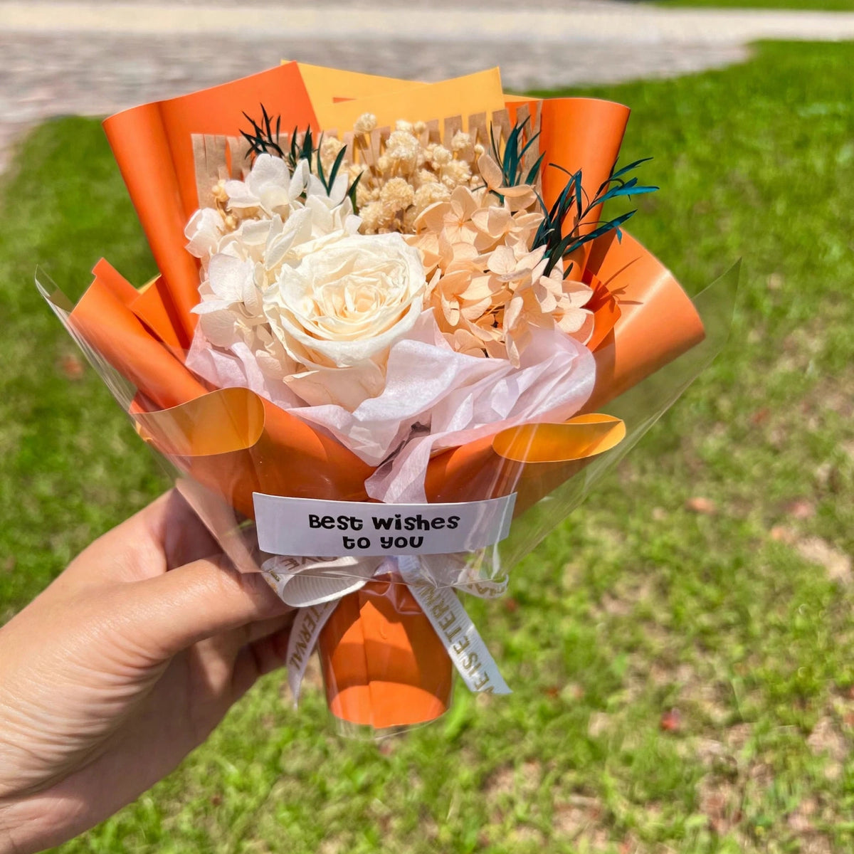 Real Preserved Rose Mini Bouquet – Dried Flower Small Bouquet