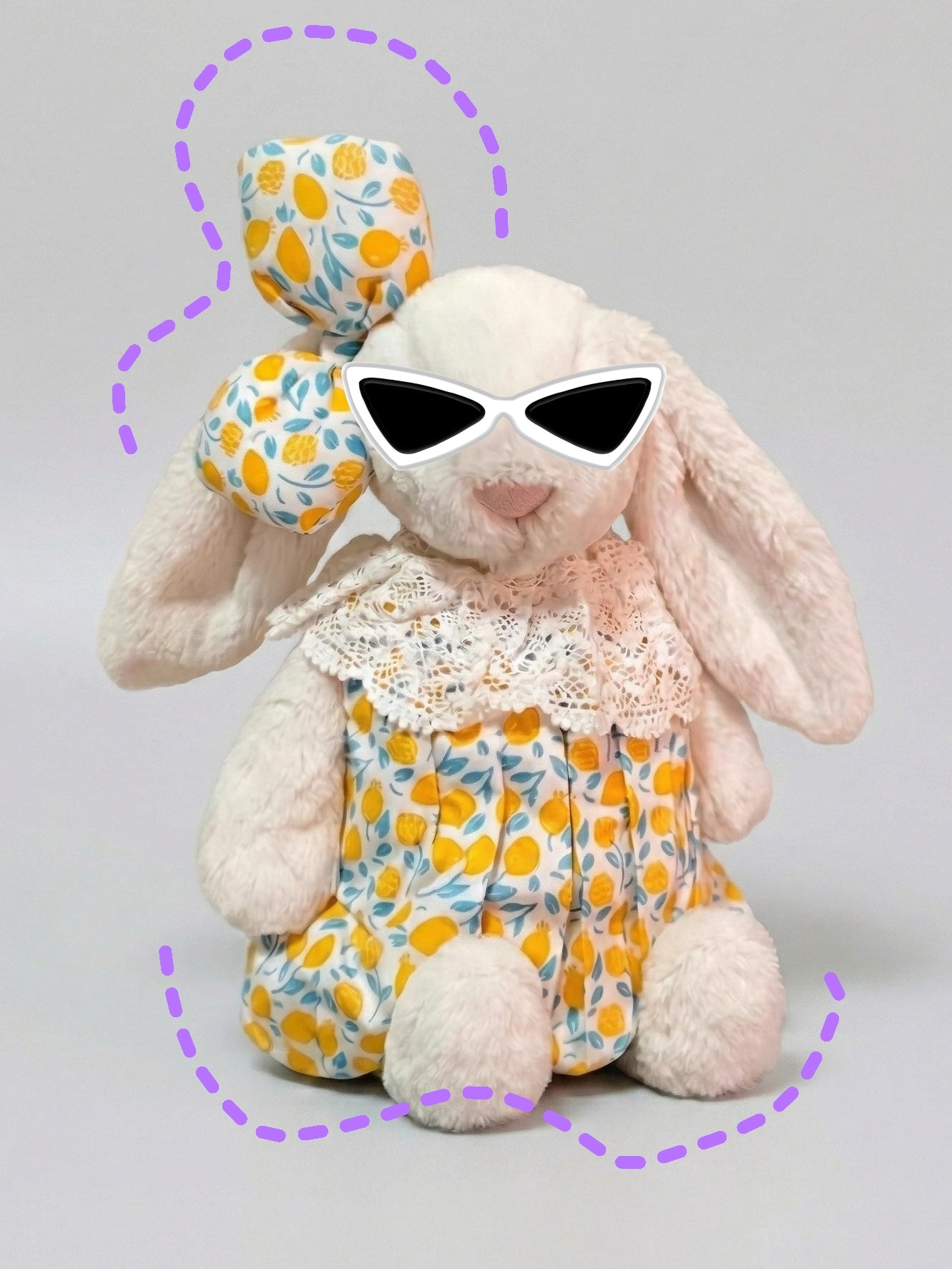 Heart Print Dress Set for Jellycat Bashful Bunny Medium (23 cm) – Sweet Spring Style – hero photo