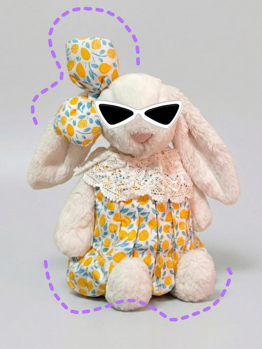 Heart Print Dress Set for Jellycat Bashful Bunny Medium (23 cm) – Sweet Spring Style – hero photo