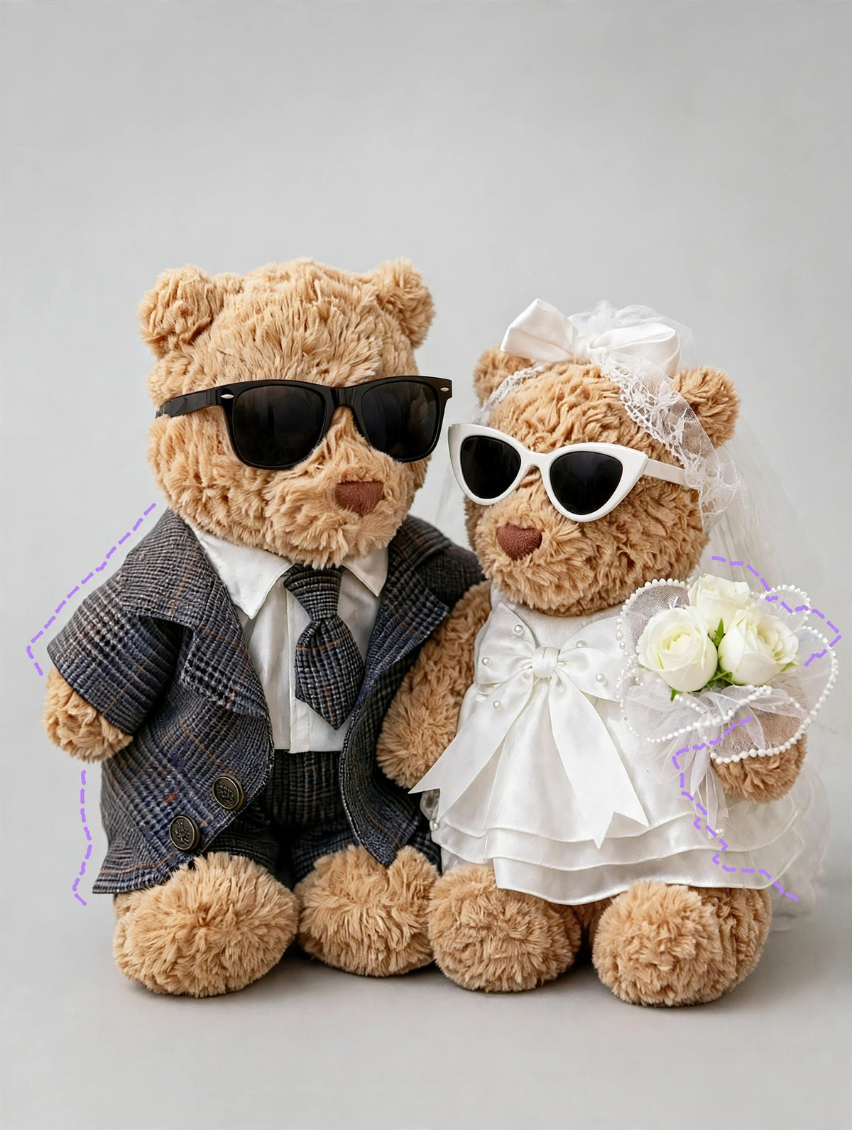 Mini Wedding Doll Outfit Set – 3 Styles (Groom & Bride)