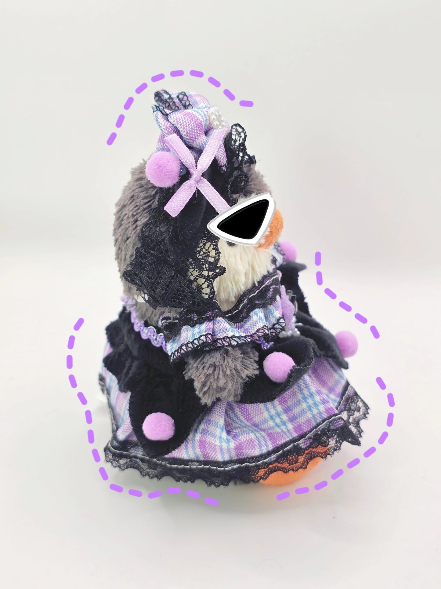 Mini Kuromi-Inspired Doll Outfit – Gothic Lolita Style (suitable for 15-17cm dolls) – gallery 02