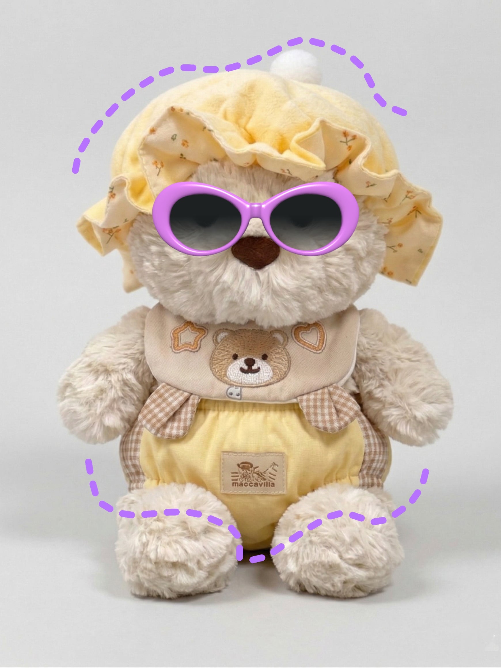 Yellow Baby Outfit Set for Bartholomew Bear Junior – Sweet Bonnet Style – hero photo